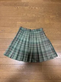 ROMWE XS グリーン チェック プリーツスカートのサムネイル