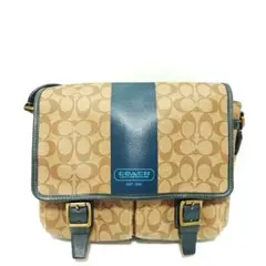 COACH コーチ ショルダーバッグ ヘリテージストライプ F70077