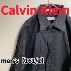 Y500【Calvin Klein】長袖シンプルシャツ【161/2】ブラック