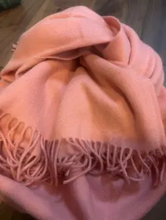 【美品】カシミア100% ピンク ストール　大判