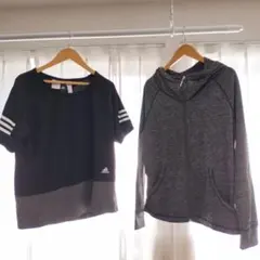 adidas Tシャツ＆フルジップパーカーセット