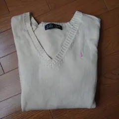 EAST BOY Vネックニットセーター クリーム色