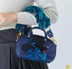希少 ビビィ ファミリア コラボ 2way ハンドバッグ ショルダーバッグ 紺 希少 ビビィ ファミリア コラボ 2way ハンドバッグ ショルダー