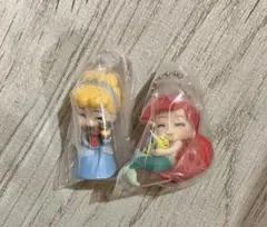 ディズニープリンセス ぎゅーこっと アリエル シンデレラ 2個セット　ガチャ