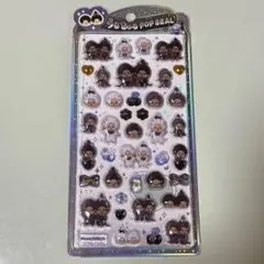 モンチッチ うるちゅるポップシール 白×黒　モノクロ