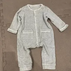 ブランシェス グレー リブ編みロンパース