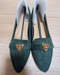 【今月末処分予定】新品　フラットシューズ　ダークグリーン