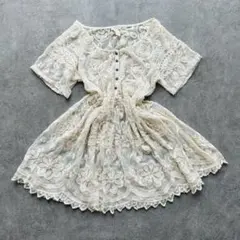 フェアリーグランジ y2k 森ガール 総レース チュニック シースルー