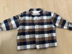 長袖チェックシャツと半袖Tシャツセット