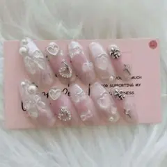 ネイルチップ　現品　ちゅるん　マグネット　チーク　フレンチガーリー　韓国