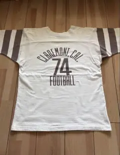 Vintage USA フットボール ロンT 七分袖 染み込みプリント