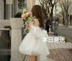 本日発送　ウェディングドレス　ミニドレス