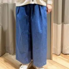 サマンサモスモス デニムタックワイドパンツ(ブルー)のサムネイル