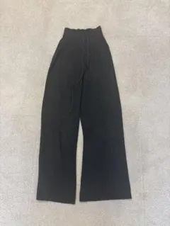 ユニクロ　ウォッシャブルニットリブパンツ　08 ダークグレー