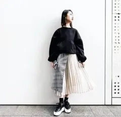 ナルシス　ロングスカート　ホワイト　グレンチェックのサムネイル