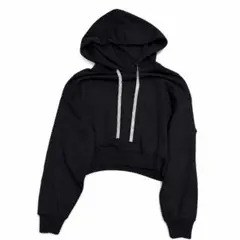 ベルシュカ Bershkaラインストーン ドローストリング クロップドパーカーのサムネイル