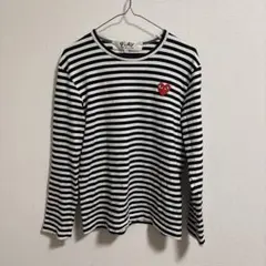 白×黒 PLAY COMME des GARÇONS ボーダー 長袖TシャツS