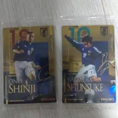 日本代表 サッカー　ツインウエハース　 小野伸二　中村俊輔　おまけつき