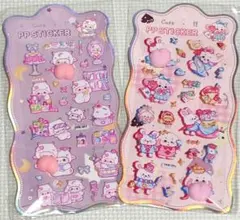 【大人気】お尻シール 2枚セット ぷっくり 3Dステッカー ヒツジ＆ウサギ