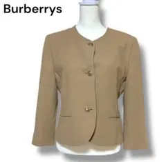 Burberrys ノーカラージャケット ベージュ　ウール　キュプラ　ゴールド