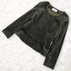 【最高級ニーディックベルベット】ピノーレ ノーカラージャケット 38(M)