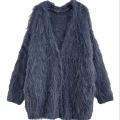 【送料無料】GRL ウール混ロングシャギーニットカーディガン