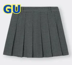 GU プリーツスコートチェック柄　ミニスカート　ダークグレーのサムネイル