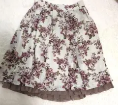 フラワープリント フレアスカート レストローズ