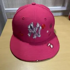 New Era ニューヨークヤンキース キャップ ピンクリメイク