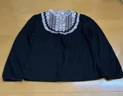 axes femme 長袖ブラウス Tシャツ ブラック 黒 トップス