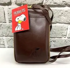 PEANUTS スヌーピー スマホショルダーバッグ ブラウンのサムネイル