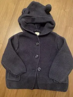 GAP くまフード付きカーディガン 6-12ヶ月 80cm ネイビー