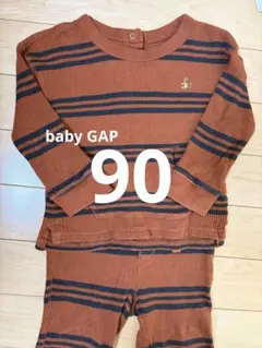 Baby GAPワッフル素材 ボーダー セットアップ ブラウン