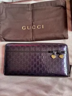 GUCCI グッチ　長財布 ラウンドファスナー　パープル
