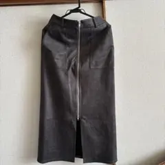 グレー フロントジッパー タイトスカート Fサイズ