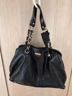 kate spade ブラックレザーショルダーバッグ
