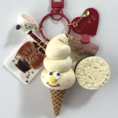 SALE★じゃらじゃらキーホルダー♡かわいいソフトクリームちゃんとくまちゃん♡のサムネイル