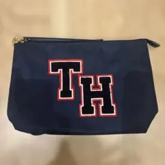 TH刺繍ロゴ ネイビー クラッチバッグ