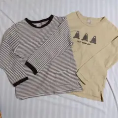 petit main ストライプ 長袖カットソー 120　　2枚セット