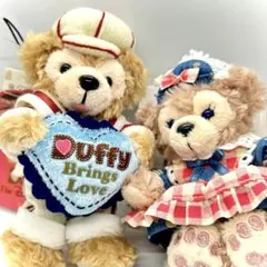 【新品・未使用】ダッフィーとシェリーメイぬいぐるみバッジ