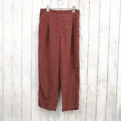 未使用 ニコアンド パターンタックパンツ Lサイズ ボルドー