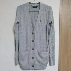 未使用☆POLO RALPH LAUREN ケーブルニット カーディガングレー