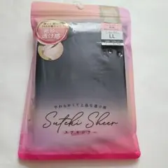 福助 Suteki Sheer バレエネック長袖 ブラック LLのサムネイル
