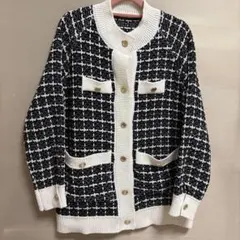 ツイード風ブラック・ホワイトジャケット