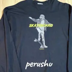 『美品』Perushu スケートボード 長袖Tシャツ 黒♡ビンテージ