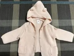 【babyGAP】耳付きフードカーディガン6-12Mピンク