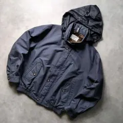 90s 00s ピーチスキン 短丈 ハリントンジャケット 日本製 くすみブルー