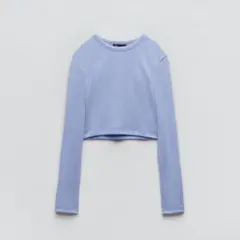 zara テクスチャー　クロップド　Tシャツ　ニット　長袖　韓国