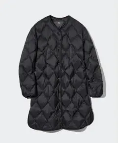 【美品】ユニクロ ウルトラライトダウンリラックスジャケット ロング M 黒