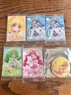 プリキュア カードセット 5枚+缶バッジ